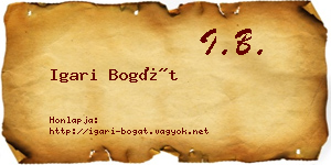 Igari Bogát névjegykártya